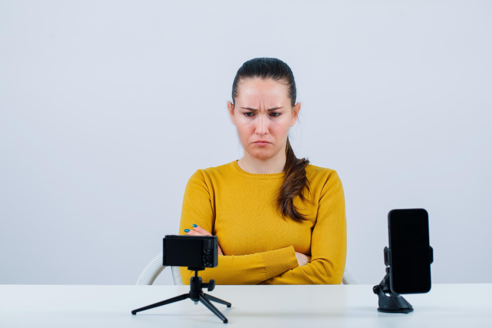 A creator shows frustration during an influencer gone wrong recording.