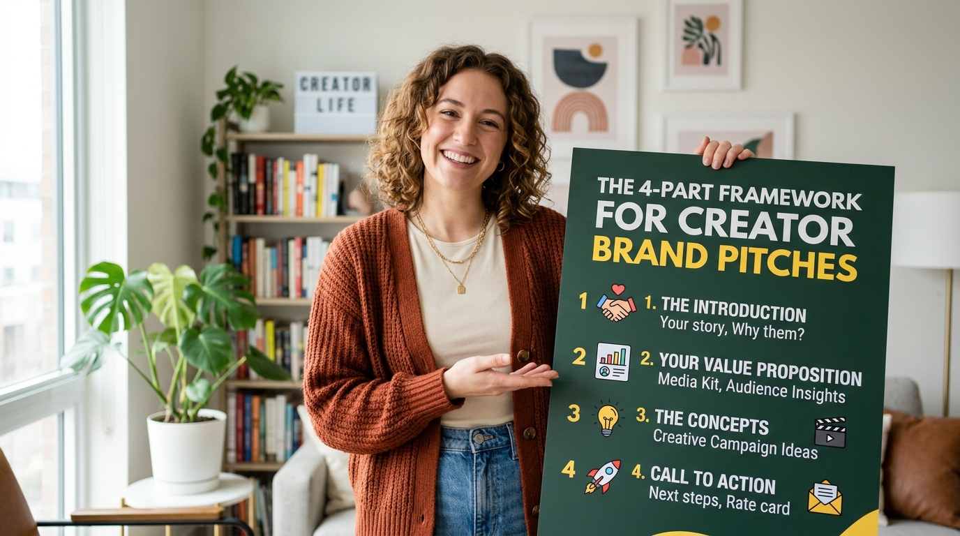 creator brand pitches, the 4 part framework