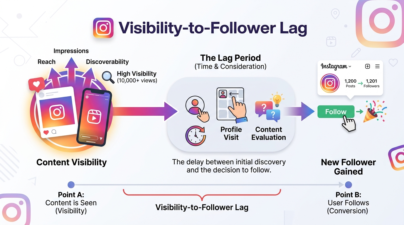 Visibility to Follower Lag Instagram