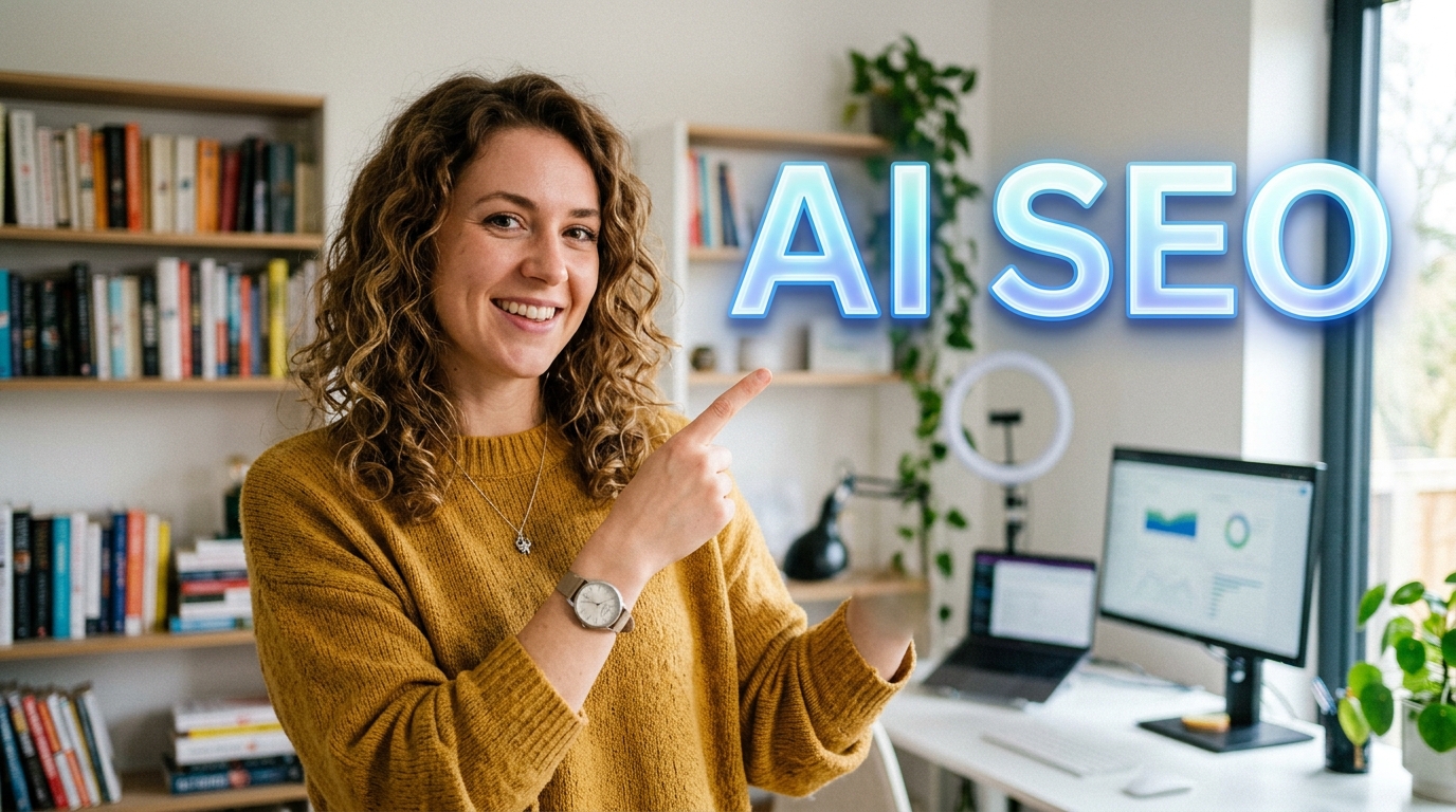 Creator pointing to AI SEO